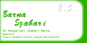 barna szabari business card